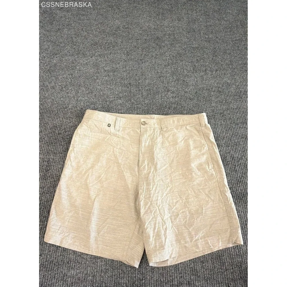 Eddie Bauer Men's Tan Specialty Dyed‎ Cotton Slub Utility Shorts Sz 38